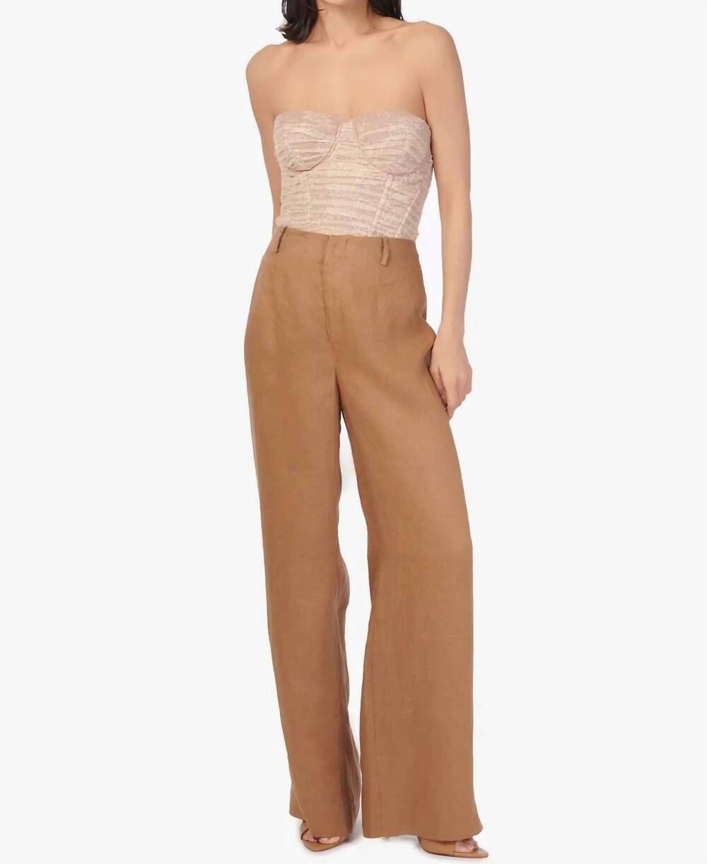 NEW CAMI NYC iracemi high rise linen pant in butterscotch